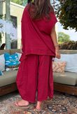 Sandbar Linen Blend Drape Front Cap Sleeve Gilet Rioja